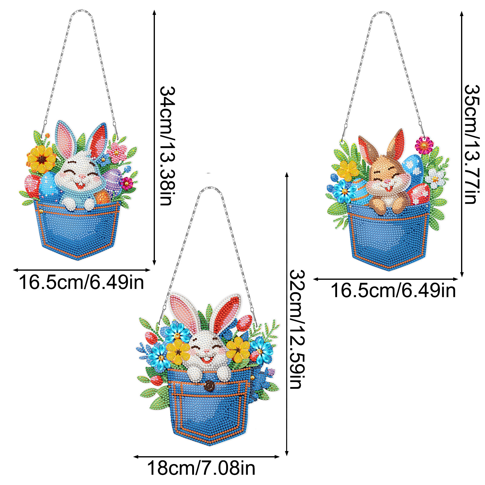 Diamante pintura perimetral DIY anillo 3 piezas juego de dibujos animados colgante genio Navidad sala de estar decoración de pintura distribuible