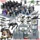 Cross-border Military Man Boy Building Blocks Robot Dog Heavy-loaded Special Forces Ghost Special Police Fully Armed Sentinel Scene Toy