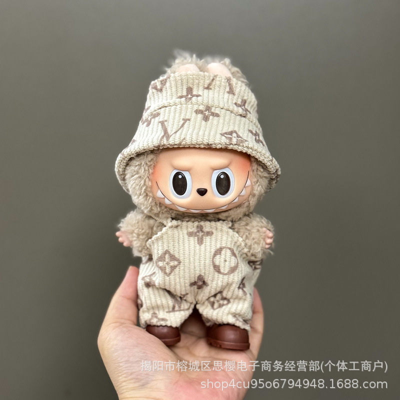 Ropa exclusiva para muñeco Labubu – prendas de peluche 17 cm, falda y traje para primera y segunda generación