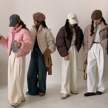 2025外贸欧美新款短款羽绒棉服女加厚棉衣立领小个子时尚面包服潮