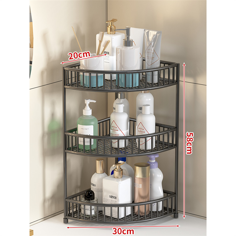 Estante de Esquina para Encimera de Baño de Hierro, Multicapa, para Cosméticos y Artículos de Tocador image 7