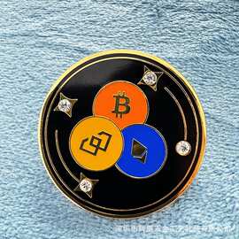 金属徽章珐琅比特币胸针胸牌纪念章校徽班徽礼品烤漆工艺嘉奖纪念