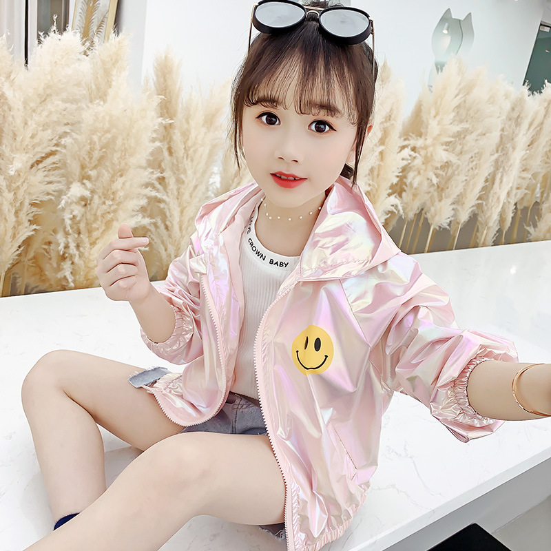 2021 summer Children's clothing girl A summer CUHK fashion Korean Edition Trend letter Light and thin coat