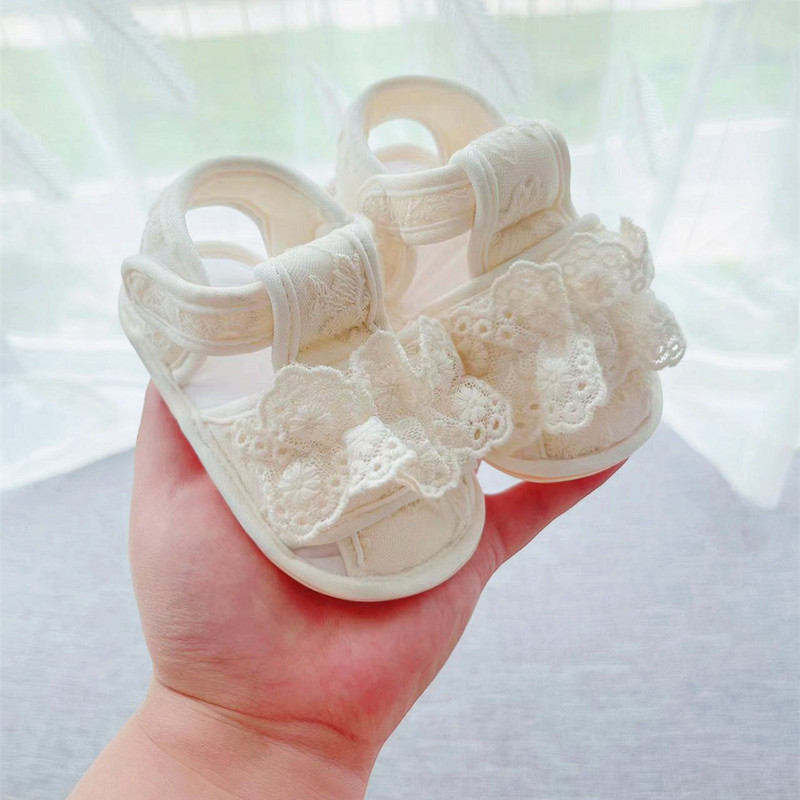 女宝宝凉鞋0-1岁婴儿鞋夏季新品公主鞋软胶底防滑蝴蝶结 一件代发