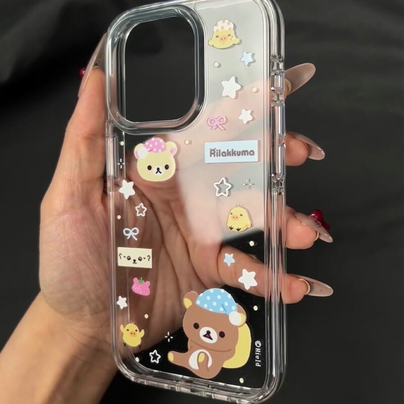 Cute Rim Star Apple Bear Kitty Suitable for Iphone16 Apple 15Promax/14 Mobile Phone Soft Case