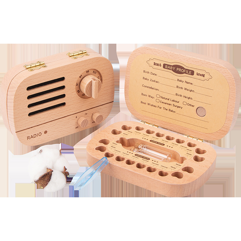 Caja de almacenamiento de dientes de leche, caja de recuerdos de dientes de leche para niños, caja de recuerdos de dientes para niños.