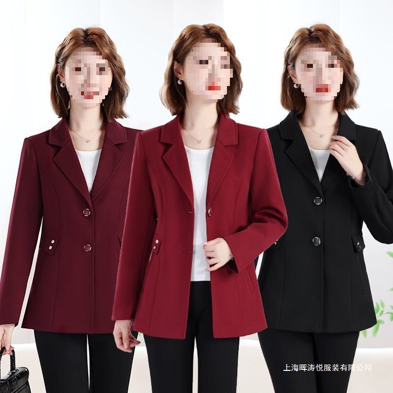 妈妈装秋季新款小西装格子百搭洋气小西服外套女中老年春秋款上衣