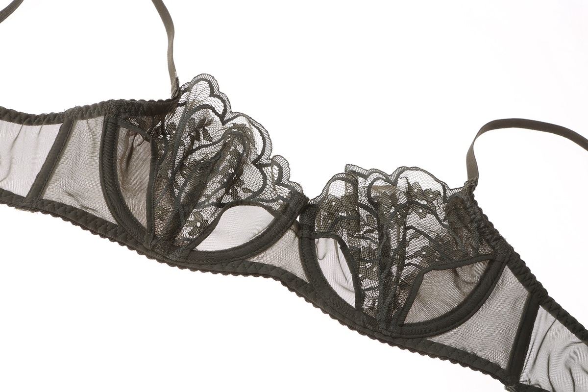 New Breast Display with Small Lace Perspective Thin Bra Set for Women's Bras, Large Size Underwear_voghion.com