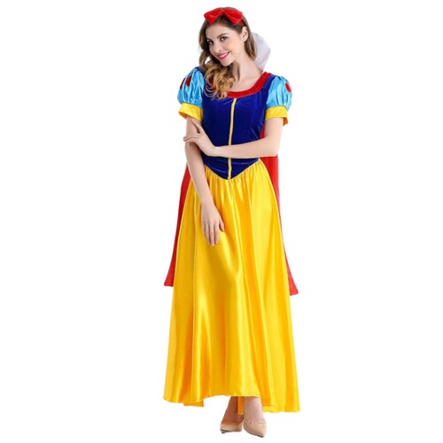 Plus size cross-border female Halloween adult Snow White skirt dress cloak stage performance cos costume suit