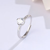 Fashionable sweet wedding ring, silver 925 sample, Korean style, light luxury style