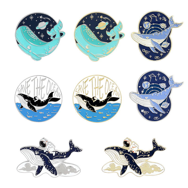 Cute Style Cute Pin Astronaut Whale Alloy Stoving Varnish Unisex Brooches
