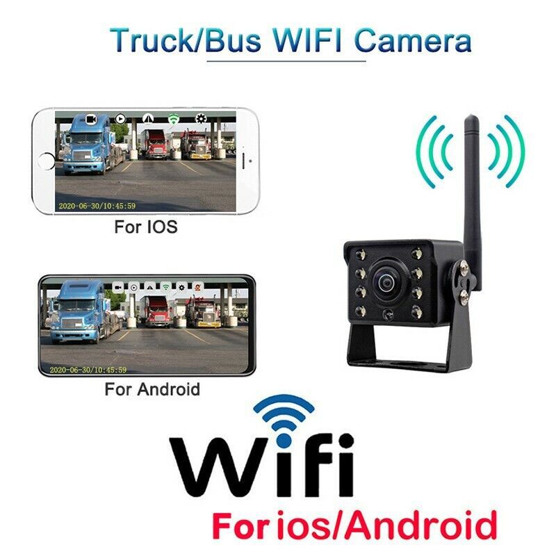 Wifi Wireless Reversing Camera 12V-36V High-Definition Infrared Night Vision Rear View Image for Buses, Trucks, and Vehicles