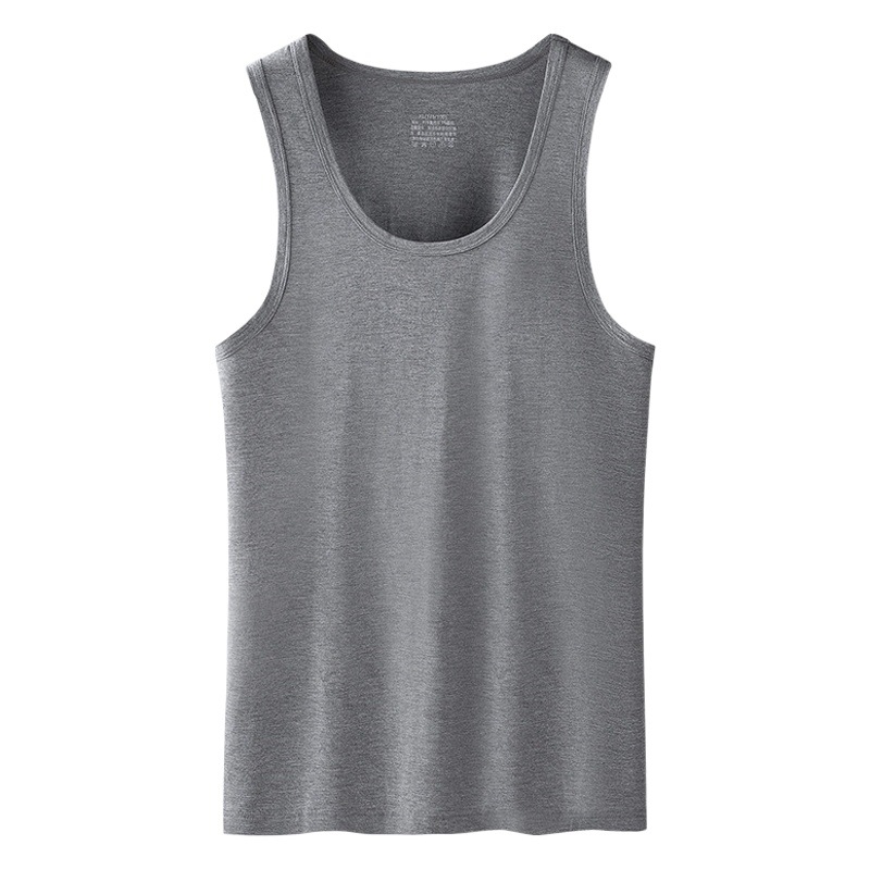 60 modal primavera y verano Chaleco de los hombres de la aptitud deportiva delgada I-en forma de fondo puede salir sin mangas camiseta en stock