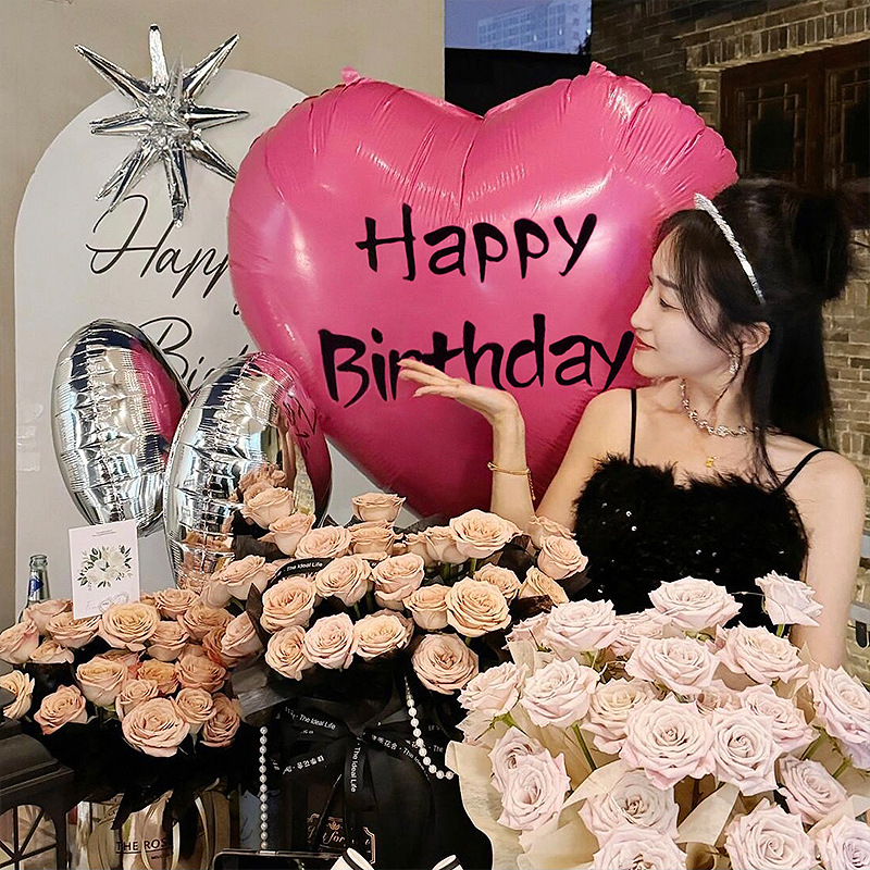 Large Heart Shaped Decoration 40 Inch Happy Birthday Theme For Children's Party Ceremony Atmosphere Setup_voghion.com