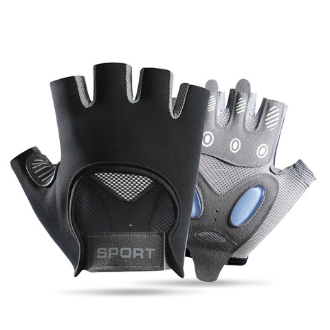 Amazon transfronterizo nuevo guante deportivo de fitness medio dedo ciclismo amortiguador anti-desgaste transpirable anti-deslizante guante anticapullo