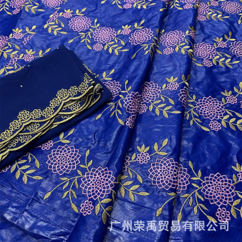New African Bazin Lace Fabric 5+2Yards for Wedding Dresses New African Bazin Lace Fabric 5+2Yards for Wedding Dresses