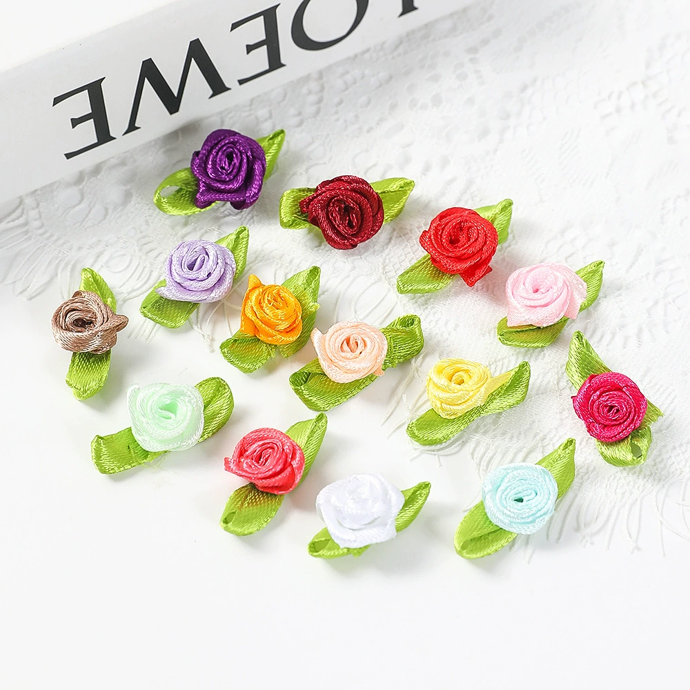 Фабричная горячая Распродажа с листом розы цветочек аксессуары для одежды лента Одежда Нижнее белье украшения DIY лента ручной работы цветочек