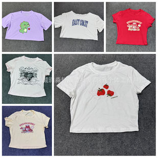 Shein Foreign Trade Women's Clothing Miscellaneous Small Fragrance Style T-Shirts Versatile Fashion Trendy Short-Sleeve Factory Direct Wholesale