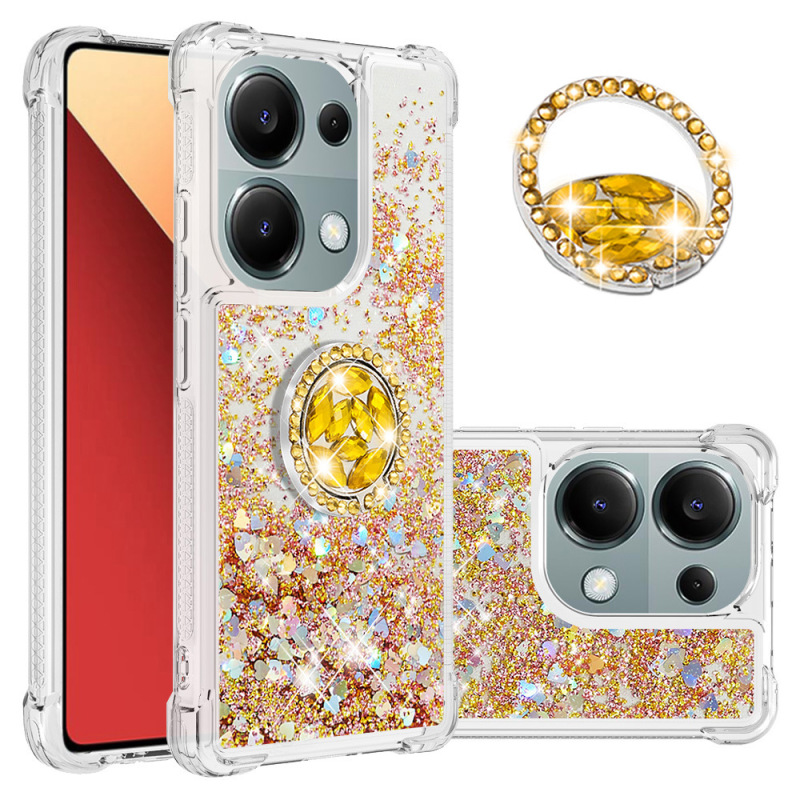 For red rice Note14 mobile phone case Google 9Pro glitter ring star quicksand slanting anti-fall shell 14C