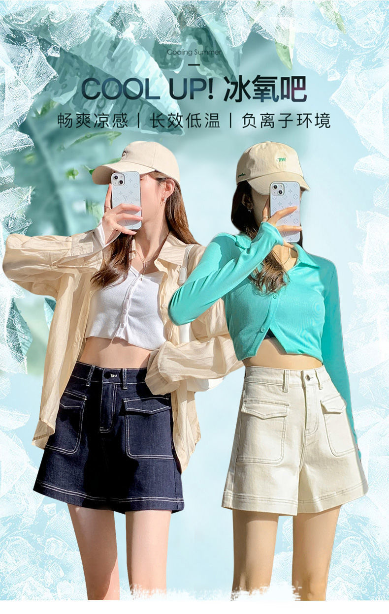 牛仔短裤女夏薄2022年A字高腰宽松显瘦阔腿韩版热裤日系工装中裤详情3
