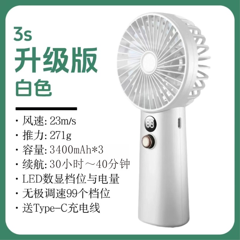 Ventilador de fuerza de mano, camping de velocidad continua, fuego al aire libre, carga USB portátil, ventilador de mano de gran viento