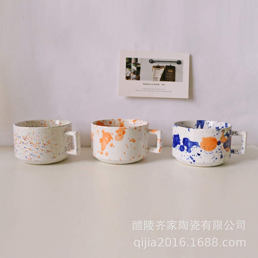 ins Korean Pomo ceramics Mug lovers Mug Office breakfast milk oats capacity
