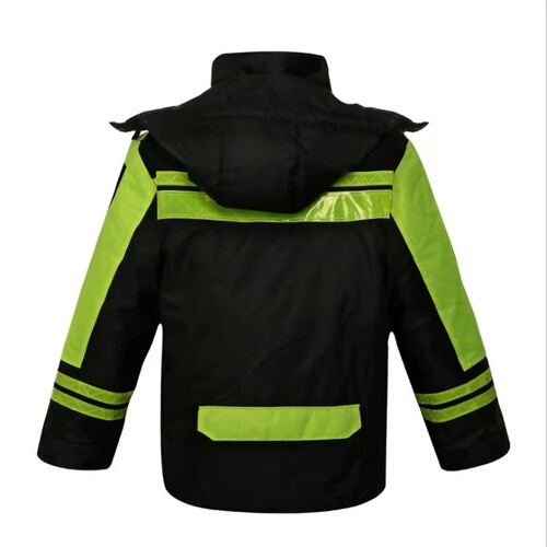 Winter High-Speed Outdoor Duty Padded Waterproof Warm Coat with Removable Inner Liner and Reflective Raincoat