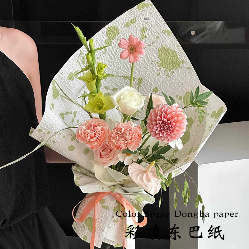 Huaxi color pulverizado papel Dongba espeso papel de flores rasgado mano papel de embalaje floral ramo de flores embalaje de regalo DIY