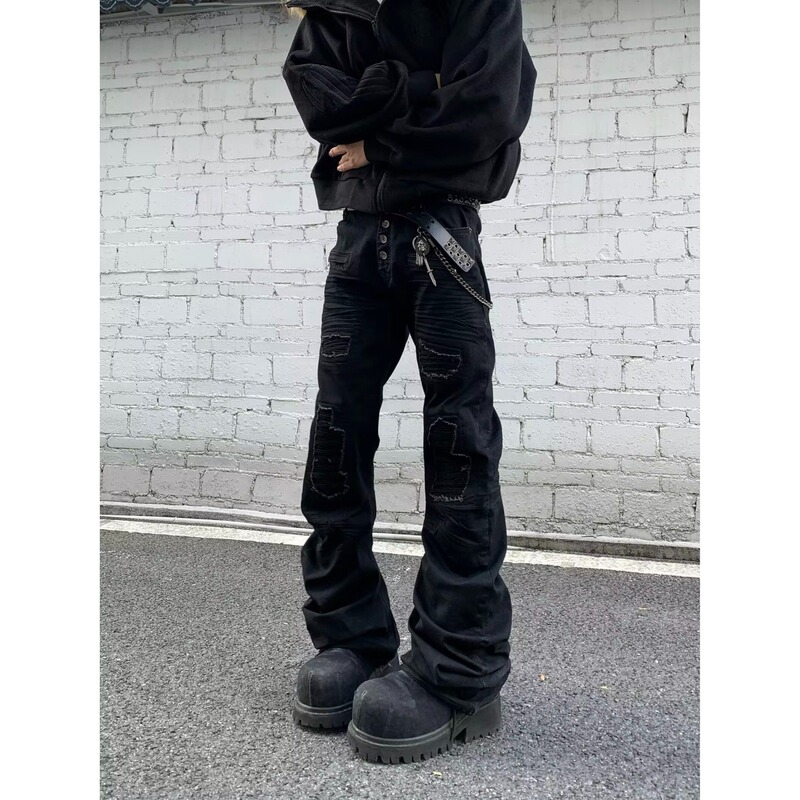 Autumn Fashion Ripped Versatile Embroidered Denim Cobra Patch Trendy Casual Embroidered Jeans Trendy Brand Spring