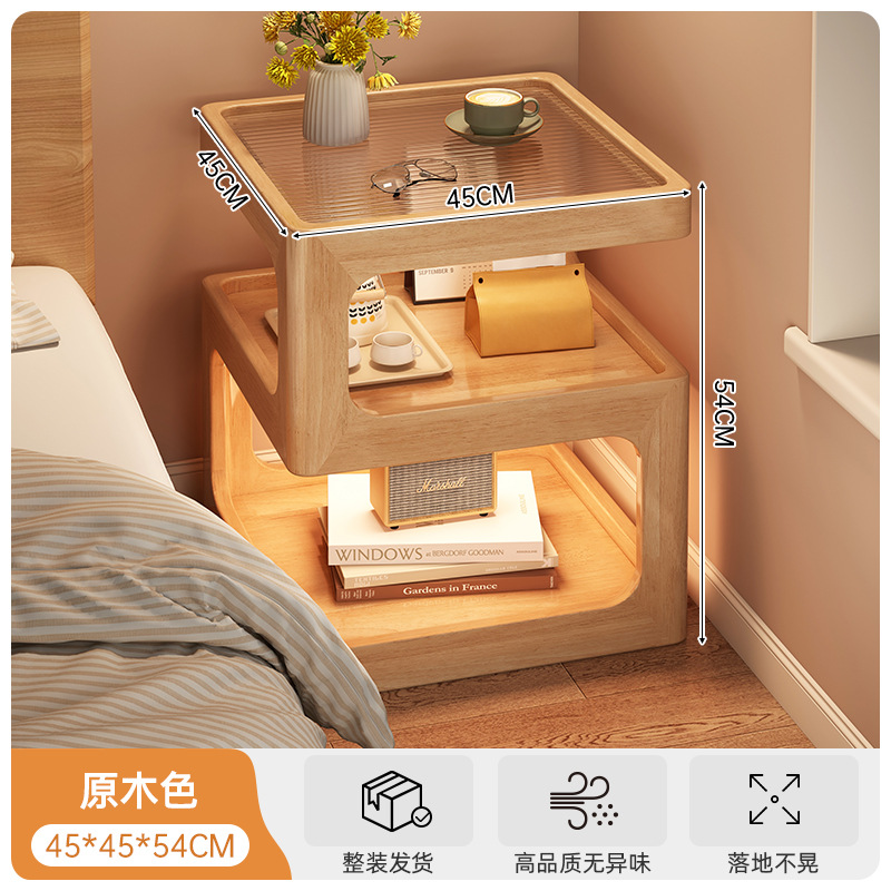 Sofá de lado gabinete simple meseta de té creativa con lámpara sala de estar estante doméstico mesa pequeña