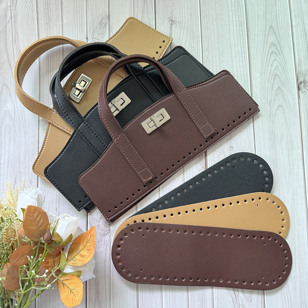 Ins Handbag Leather Bag Strap Bag Bottom Accessories 2-Piece Set DIY Bag Modification Creative DIY Yarn Weaving Fabric