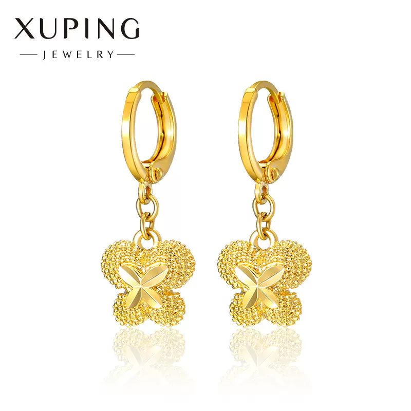 旭平首饰镀24K金色妈妈款耳饰耳扣 欧美饰品耳坠四叶幸运草耳环女