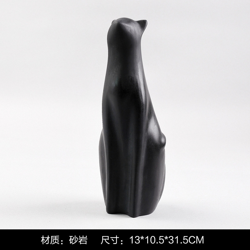 モダンでシンプルなかわいいペットの猫とクマの幾何学的な動物の装飾品北欧ホームモデルルームワインキャビネット子供部屋の装飾|undefined