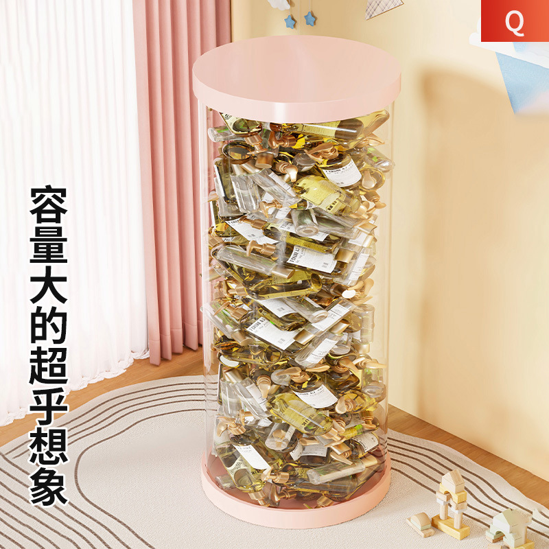 亚克力收纳桶院化妆品空瓶收纳圆筒大容量整理桶透明展示桶|undefined