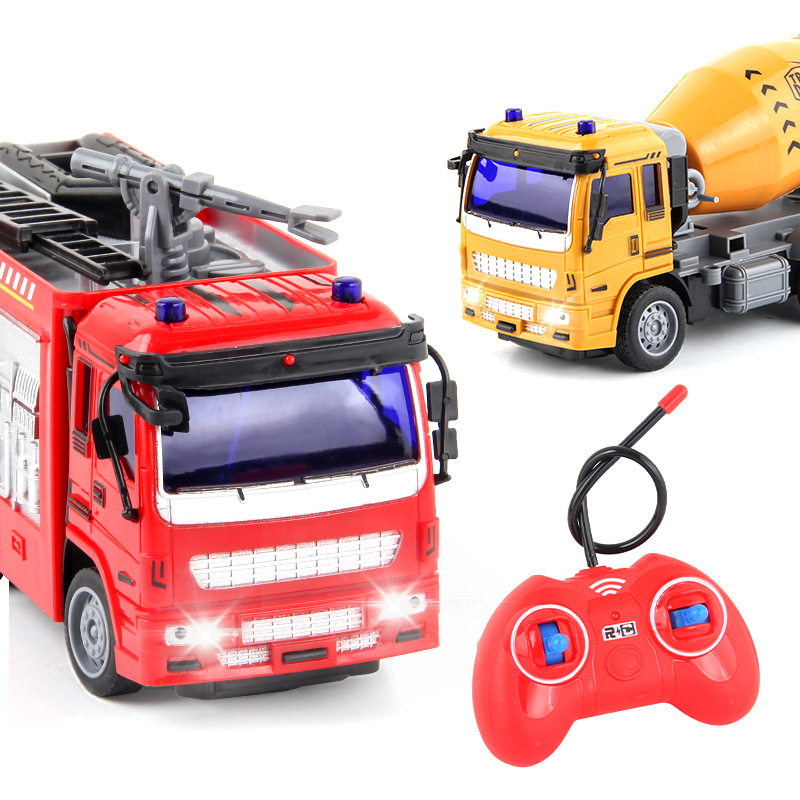 Coche eléctrico de control remoto para niños coche de ingeniería coche de limpieza coche camión de bomberos coche modelo niño juguete al por mayor