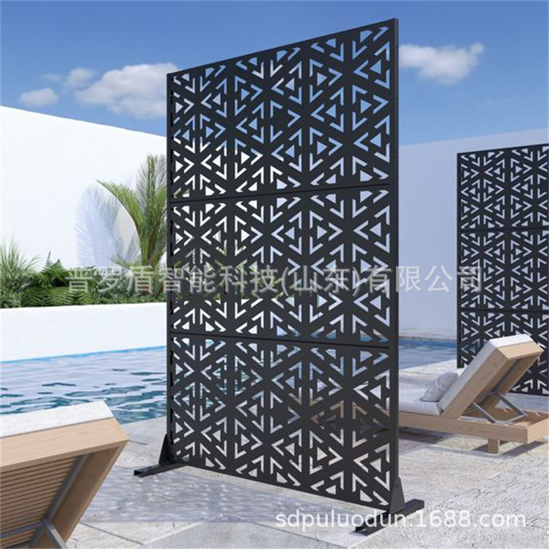Cross-border Hot Sale Laser Cut Screen Privacy Screen CNC Partition Metal Guard Hollow Fence Railing