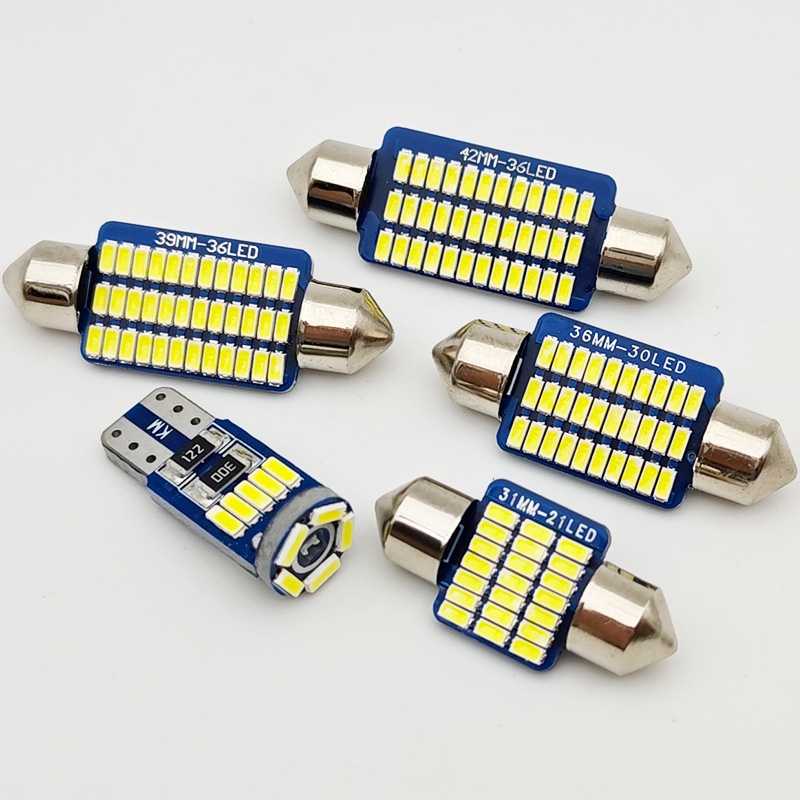 Foreign trade for new high brightness car LED display wide reading lamp T10 4014 15SMD license plate lamp double tip