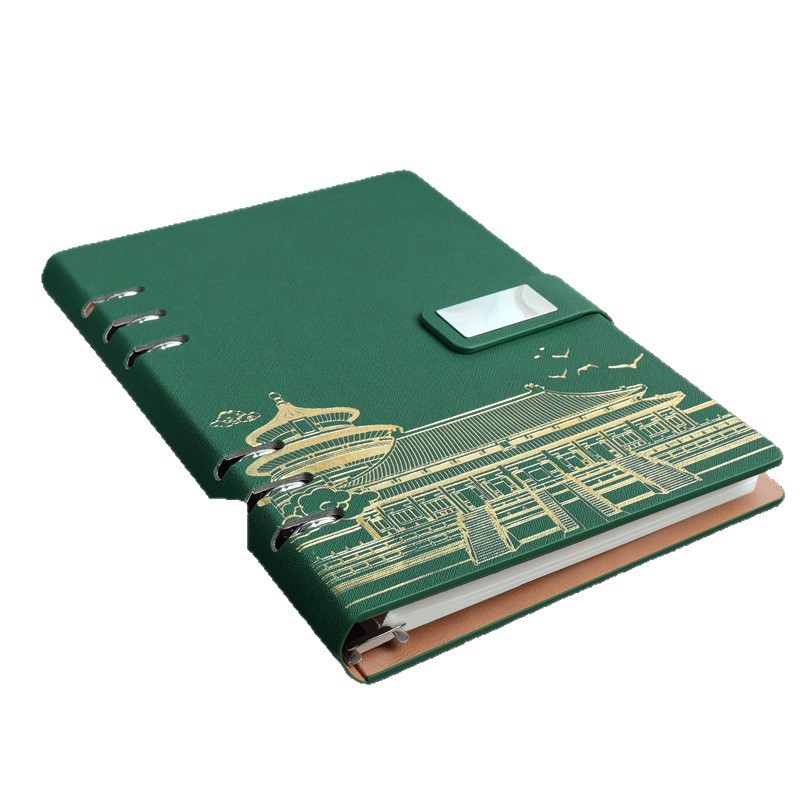 Nuevo portátil A5 de alto valor de la cara cubierta de cuero sin bordes de mano página de libro de alta calidad extraíble para estudiantes universitarios