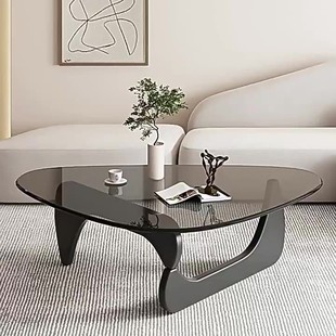 Glass Coffee Table Small Apartment Living Room Household Modern Simple Nordic Transparent Minimalist Noguchi Creative Round Tea Table