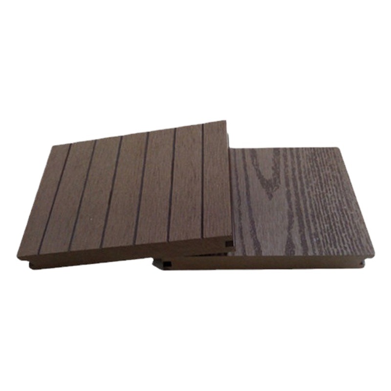 Fábrica de piso de plástico de madera al aire libre agujero redondo plástico piso de madera jardín patio ingeniería decoración al aire libre placa sólida anticorrosión