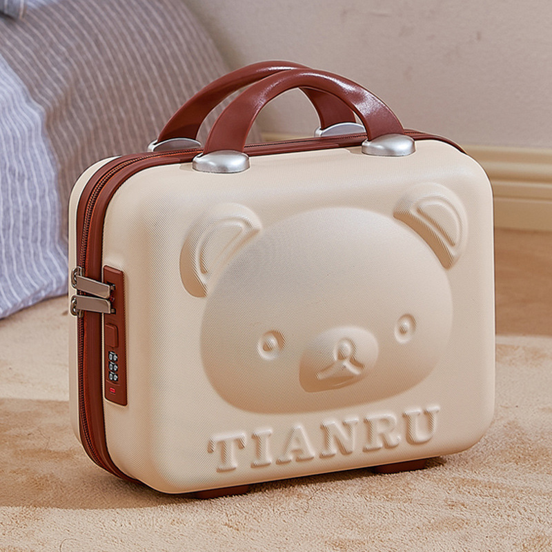 Luggage Suitcase 14inch Cosmetic Case Travel Case Women's 16-Inch Mini Bear Password Box Handbag Gift Box Wholesale Lightweight