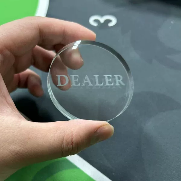 Texas poker round high-end acrylic crystal DEALER banker position Zhuang code pressure card button sign