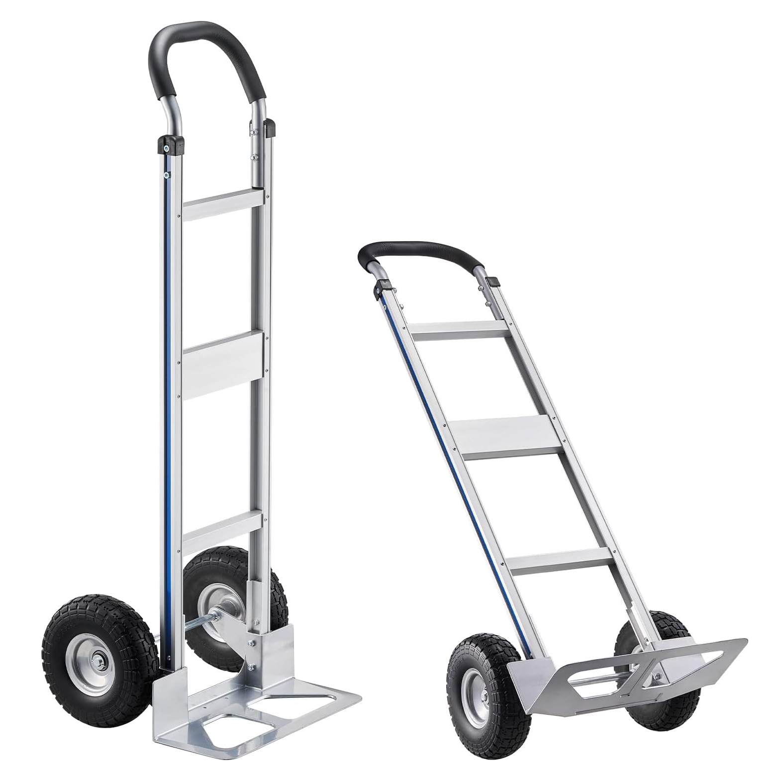 铝合金老虎车双轮两轮手推车工地拉货车建筑货仓车手推搬运车静音