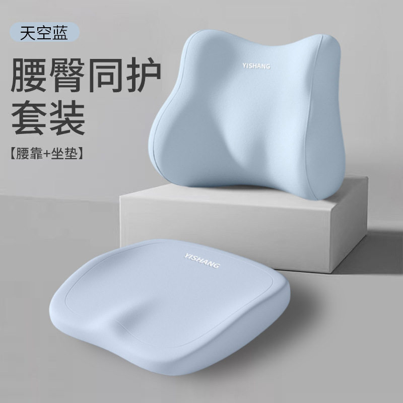 Sky blue [lumbar support + seat cushion]