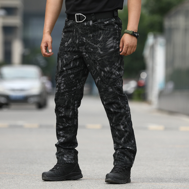 Pantalones tácticos de punto de fábrica, pantalones para hombres, pantalones para fanáticos militares, pantalones de entrenamiento al aire libre, pantalones de senderismo de camuflaje de otoño e invierno, cónsul resistente al desgaste