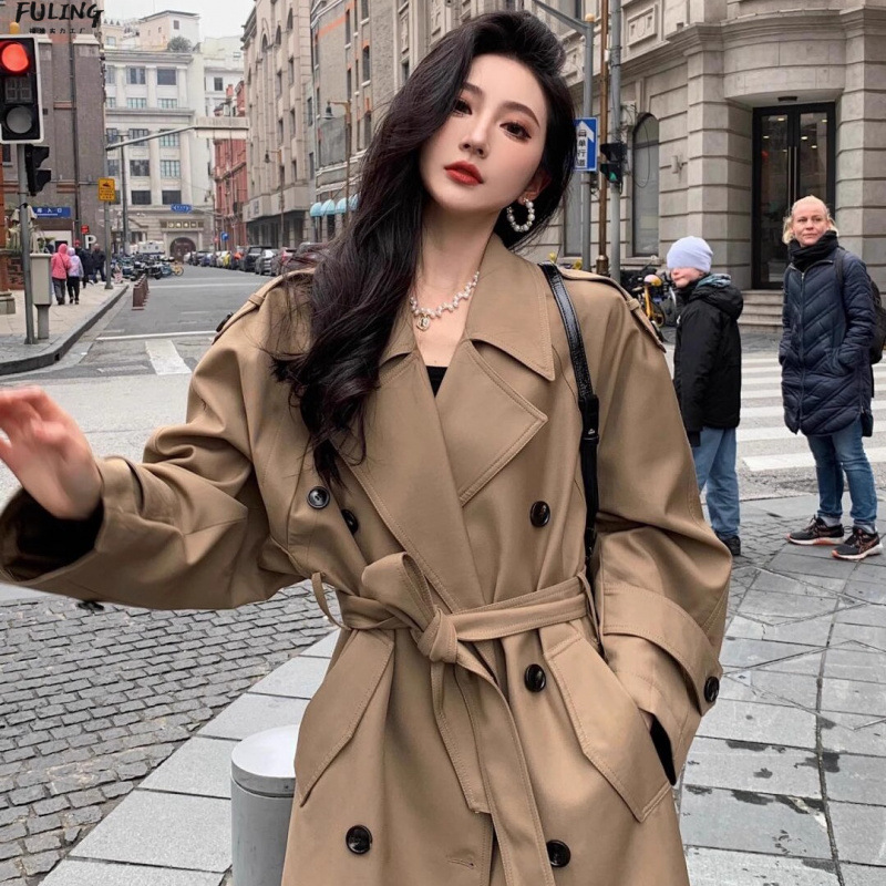British Style Long Trench Coat for Tall Women, 2025 Spring and Autumn New Coat, Super Stylish Casual Japanese Style