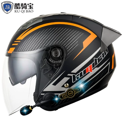 Motosiklet kaskı (dəbilqə) — Helmet Helmet Cross Border - matte-black-phantom-fiber-double-lens-gray-tail-m