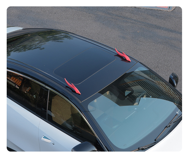 3D Stereo Car Stickers with Cute and Personalized Dragon Horn Decorations, Adorable Anti-Collision Stickers, Exterior Accessories, Car Roof Decorations