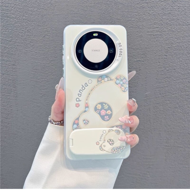 Flower Panda Is Suitable for Huawei Mate70Pro Mobile Phone Case New Pura80Pro Frosted Color Silver Mate60 Card