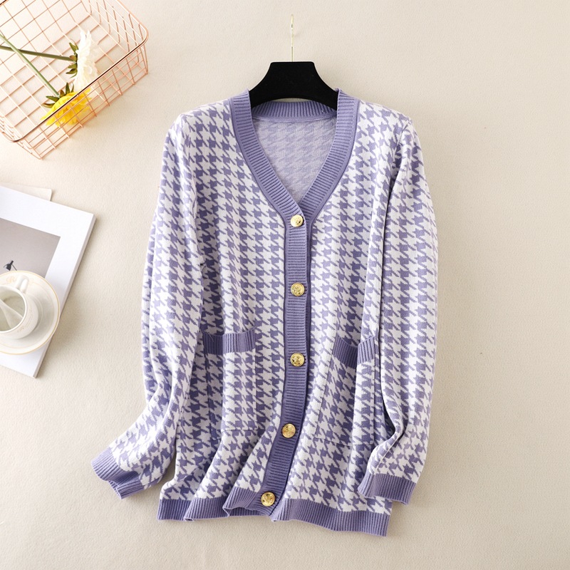 Women's Casual Star Rib-knit Single Breasted Cardigan Sweater display picture 8